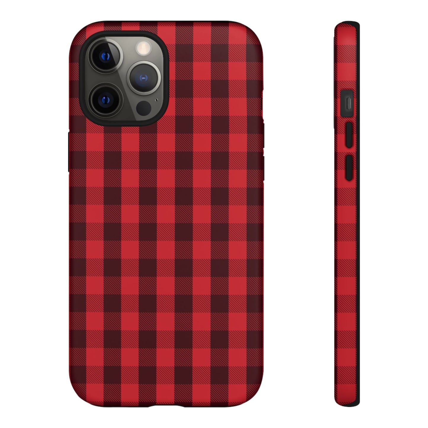 Red Christmas Gingham Pattern - iPhone Case