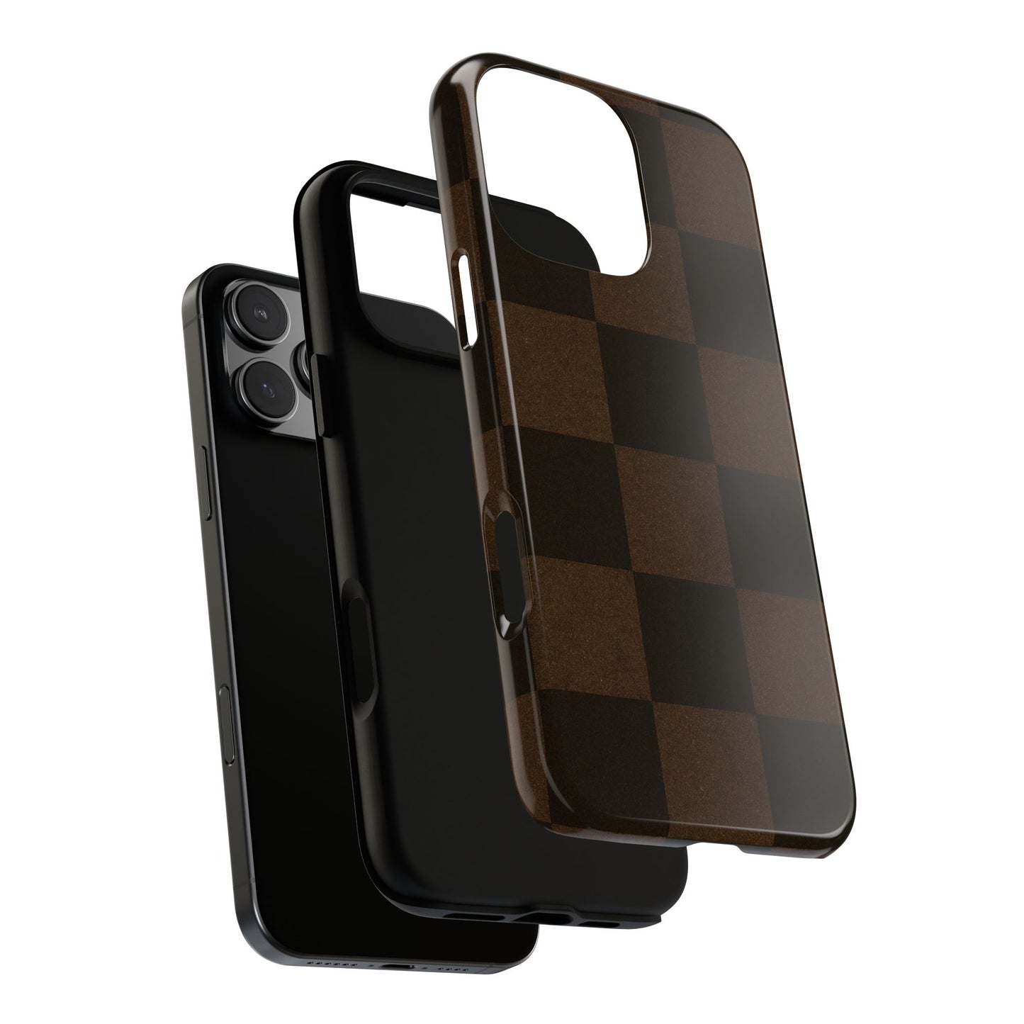 Brown Autumn Checkers - iPhone Case