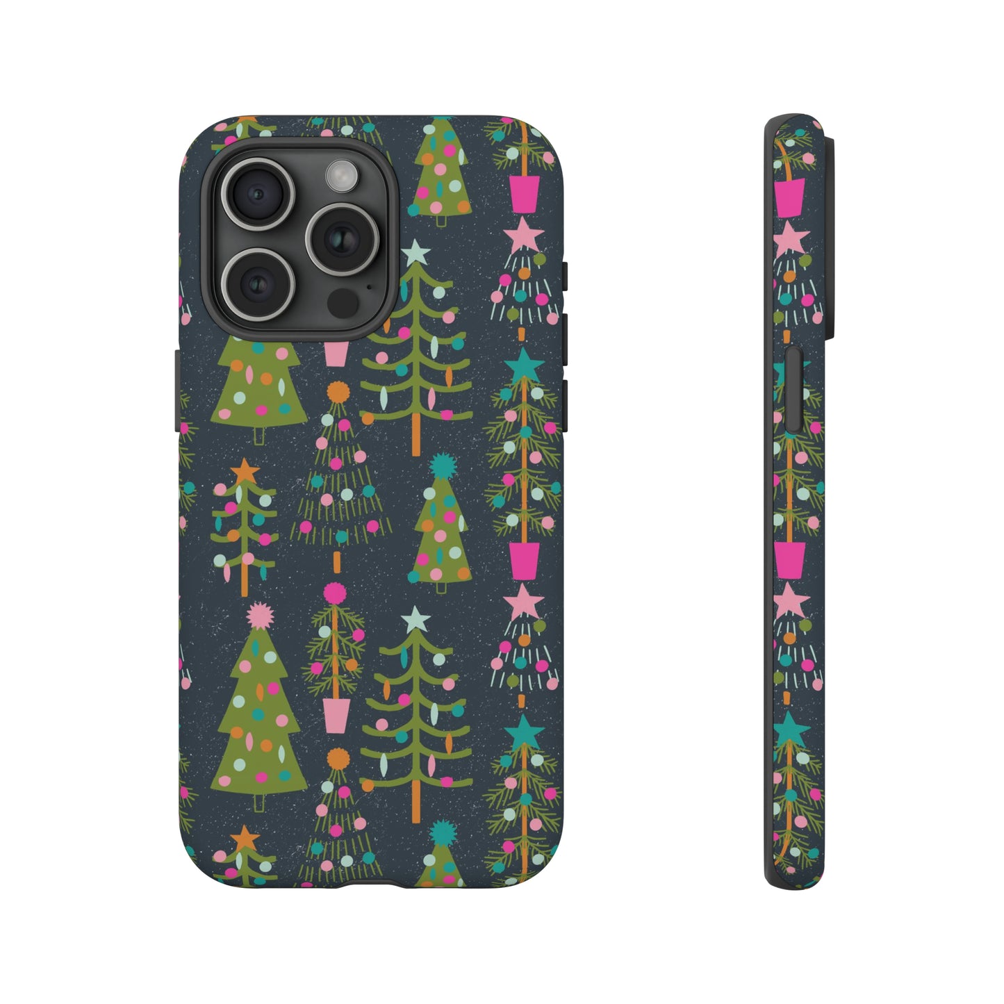 Blue Christmas Tree Pattern - iPhone Case