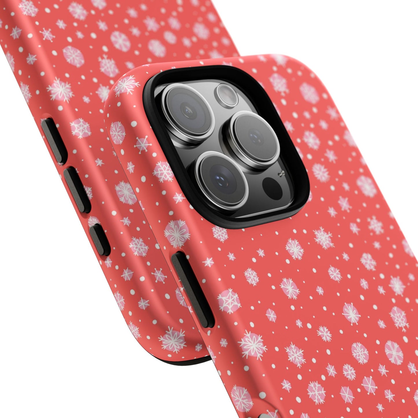 Winter Christmas Snowflakes Red - iPhone Case