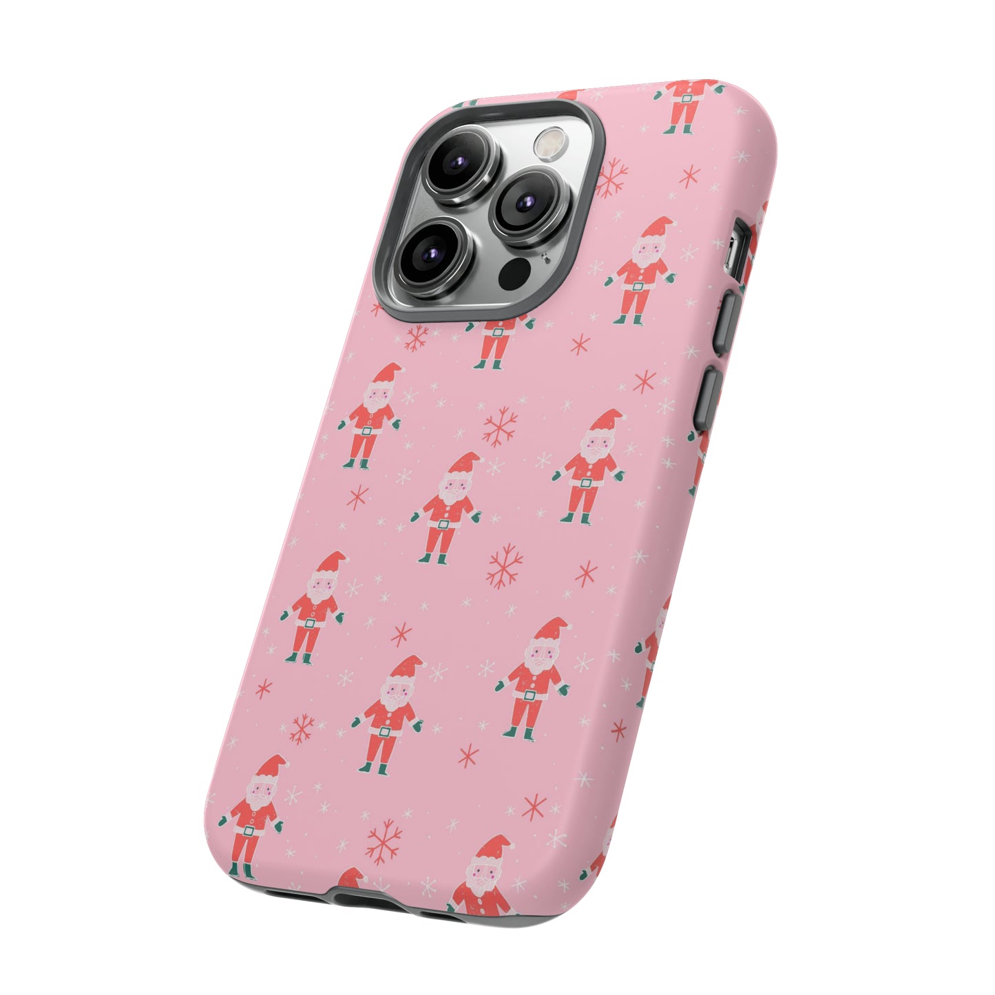 Pink Santa Pattern - iPhone Case