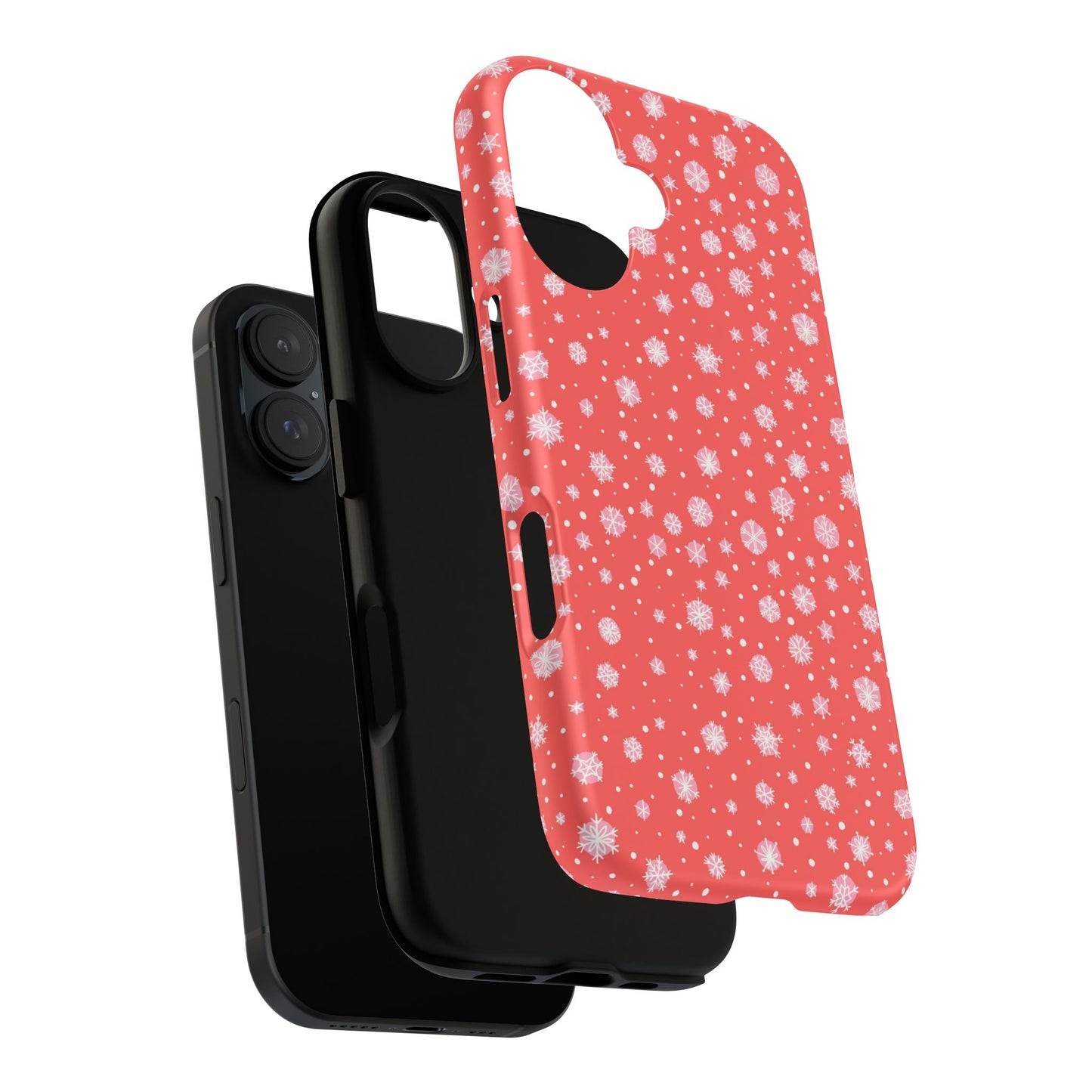 Winter Christmas Snowflakes Red - iPhone Case