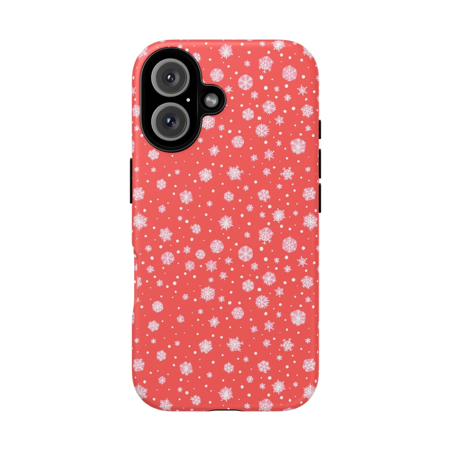 Winter Christmas Snowflakes Red - iPhone Case