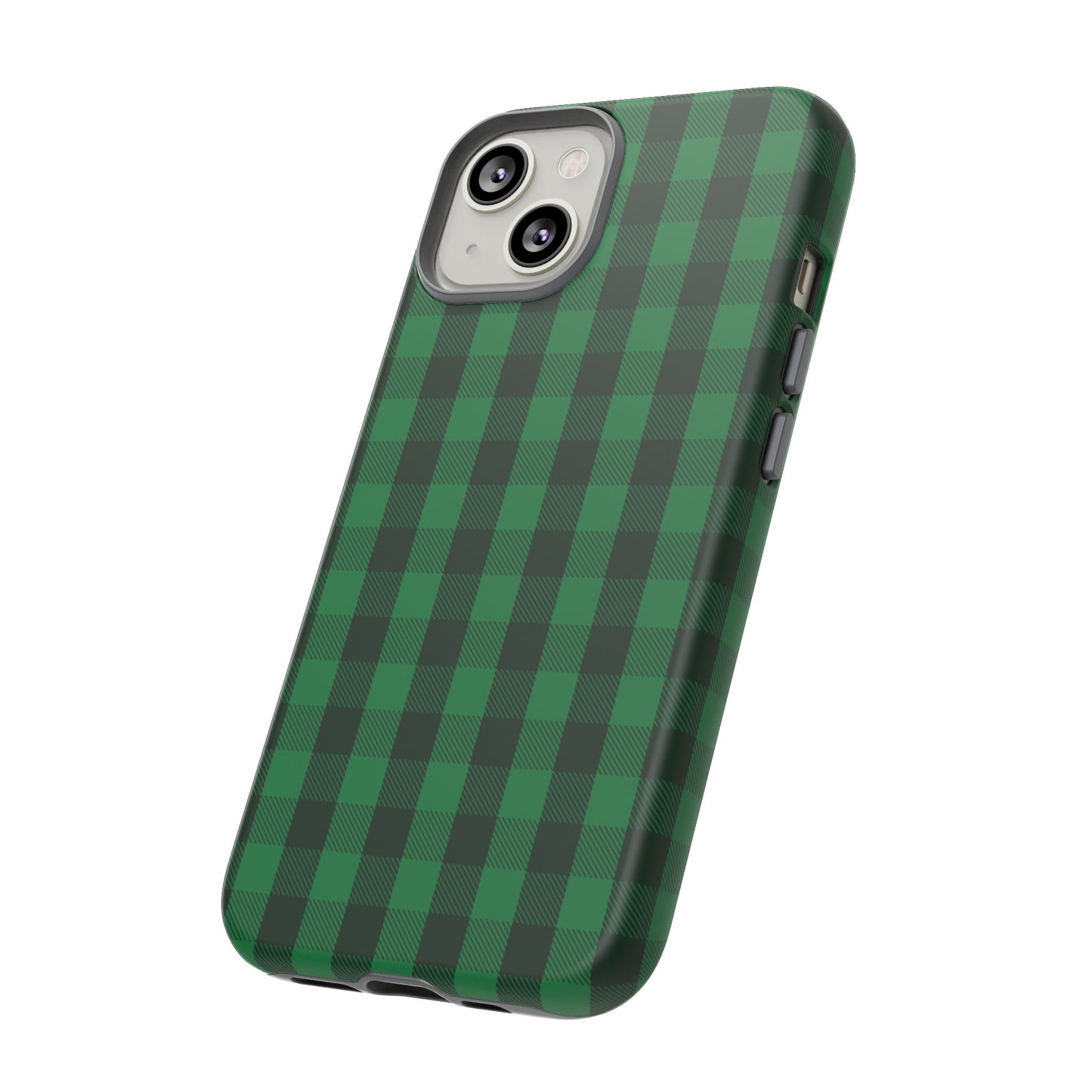 Dark Green Christmas Gingham - iPhone Case