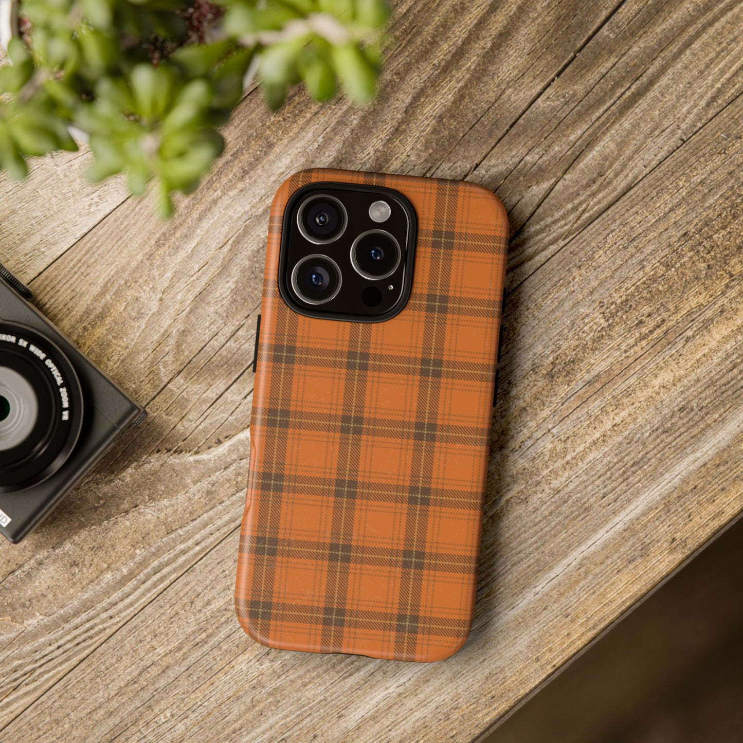 Autumn Orange Plaid - iPhone Case