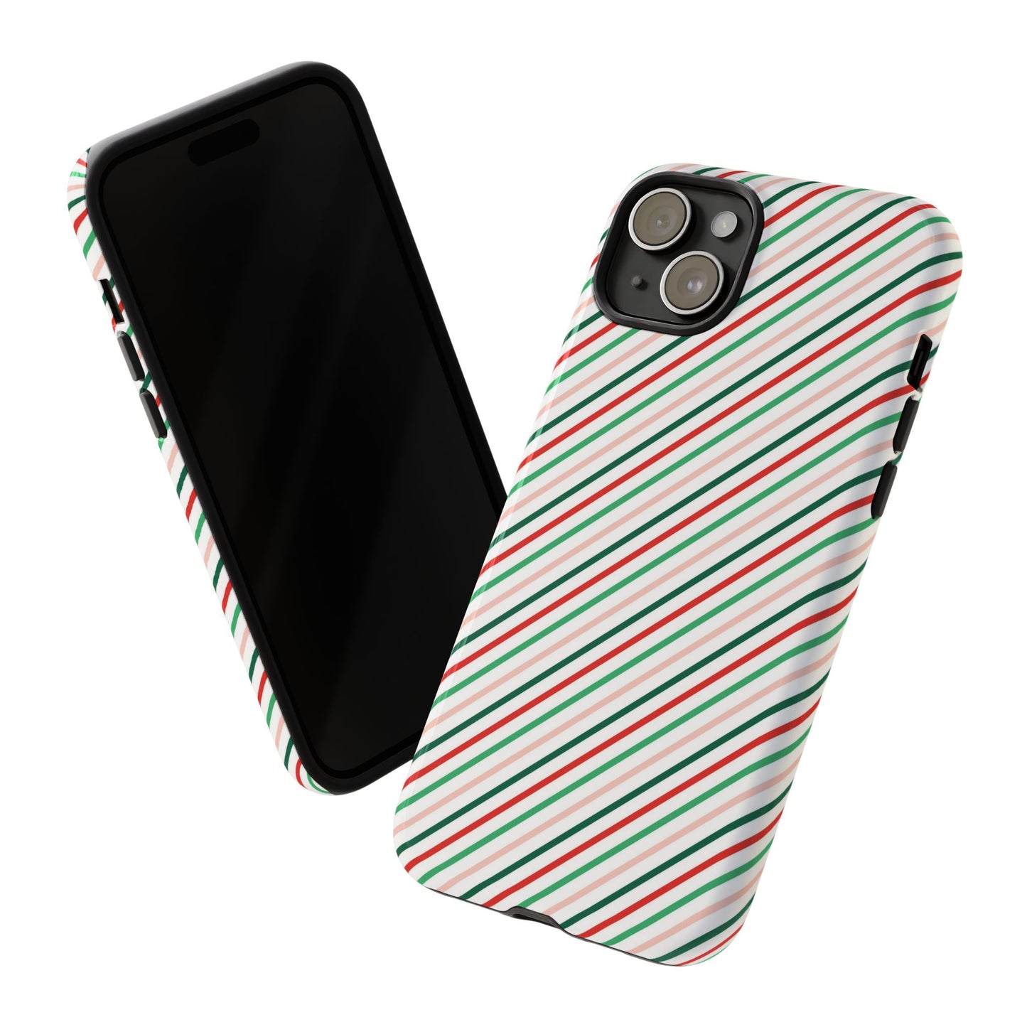 Christmas Diagonal Stripes - iPhone Case