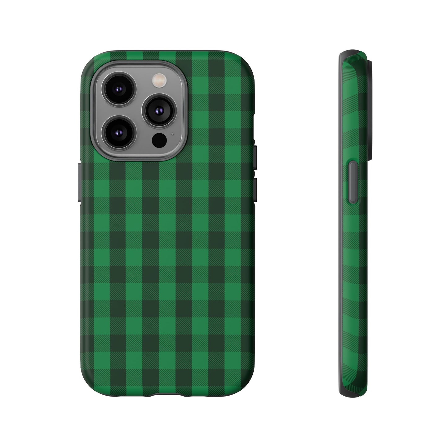 Dark Green Christmas Gingham - iPhone Case
