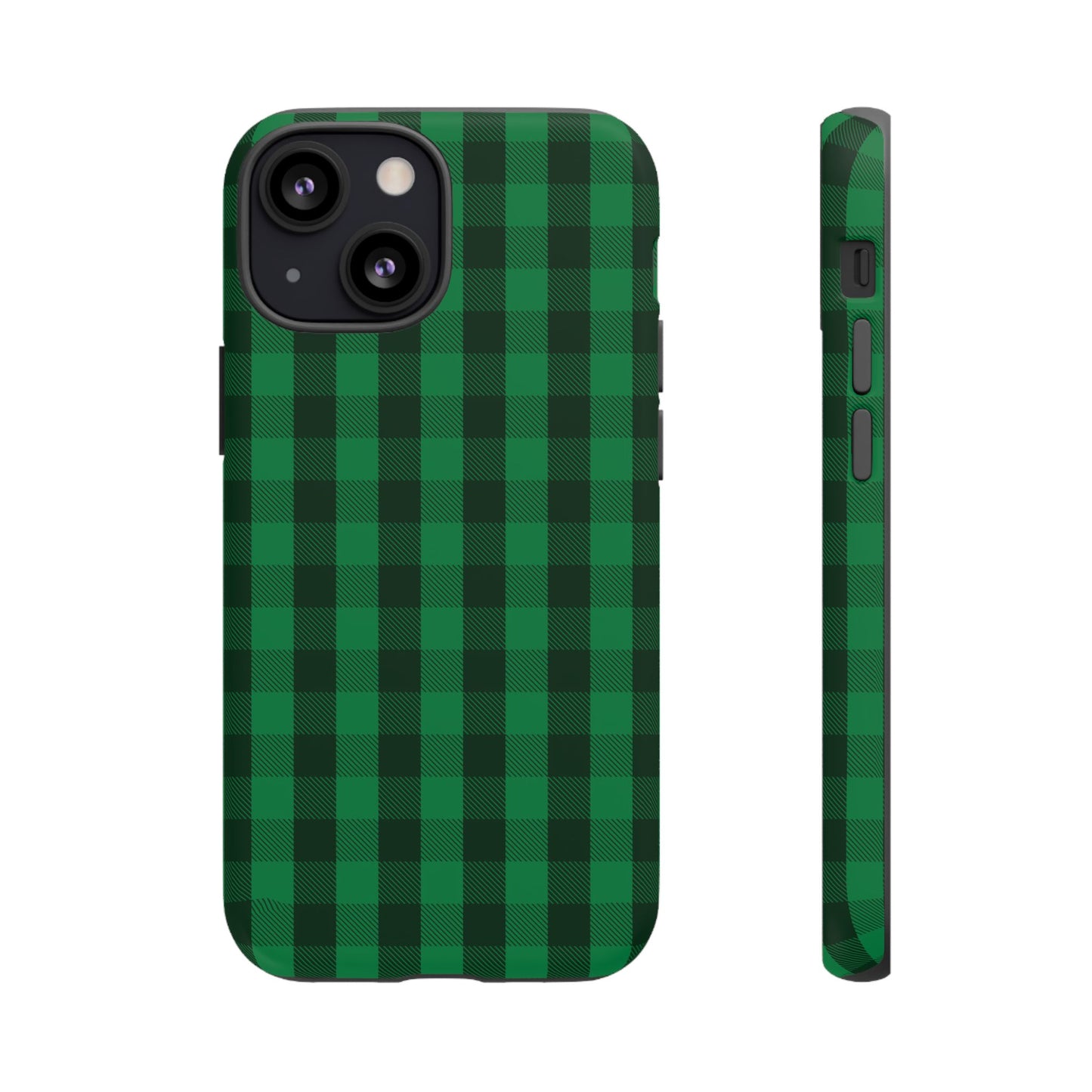 Dark Green Christmas Gingham - iPhone Case