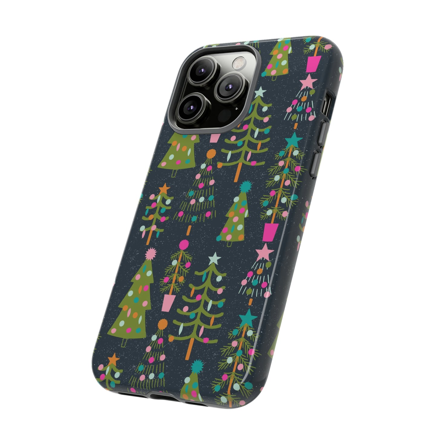 Blue Christmas Tree Pattern - iPhone Case