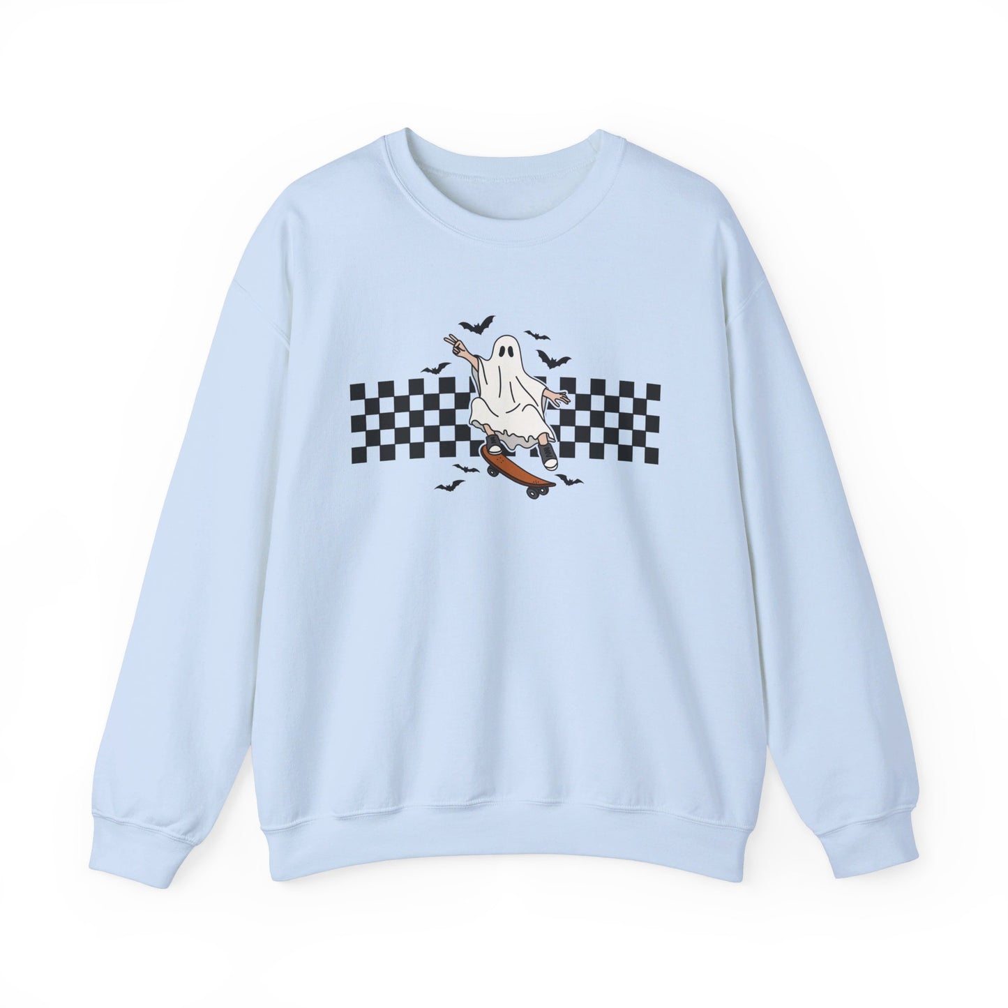 Skateboard Ghost - Cute Halloween Sweatshirt - Unisex Heavy Blend™ Crewneck Sweatshirt