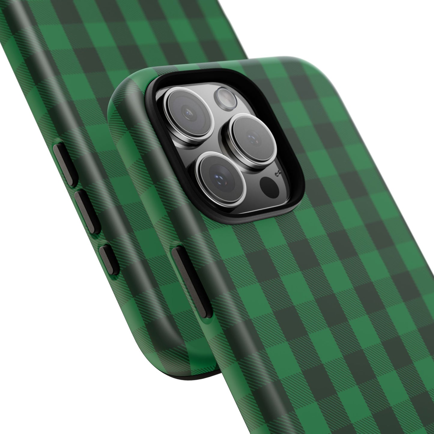 Dark Green Christmas Gingham - iPhone Case
