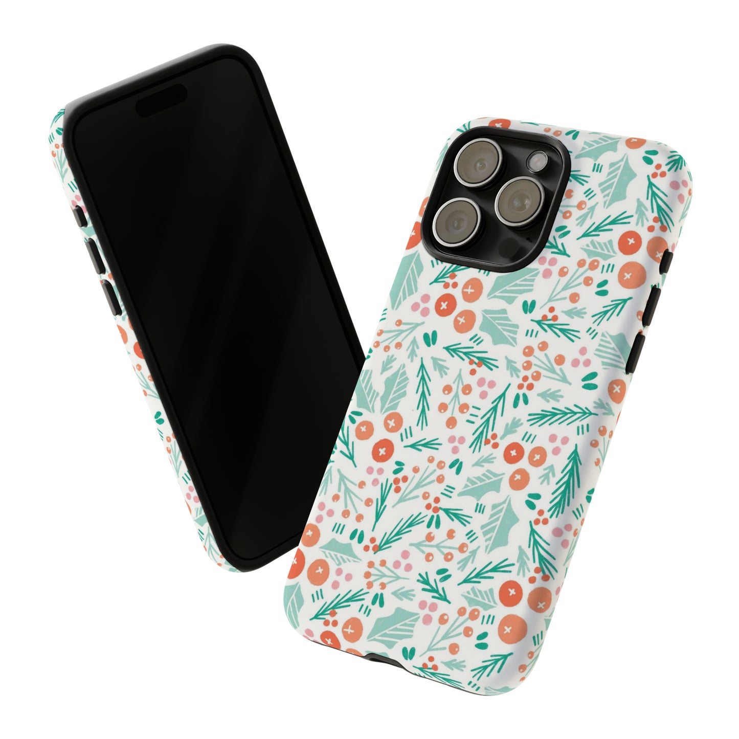 Christmas Boho Holly Pattern - iPhone Case