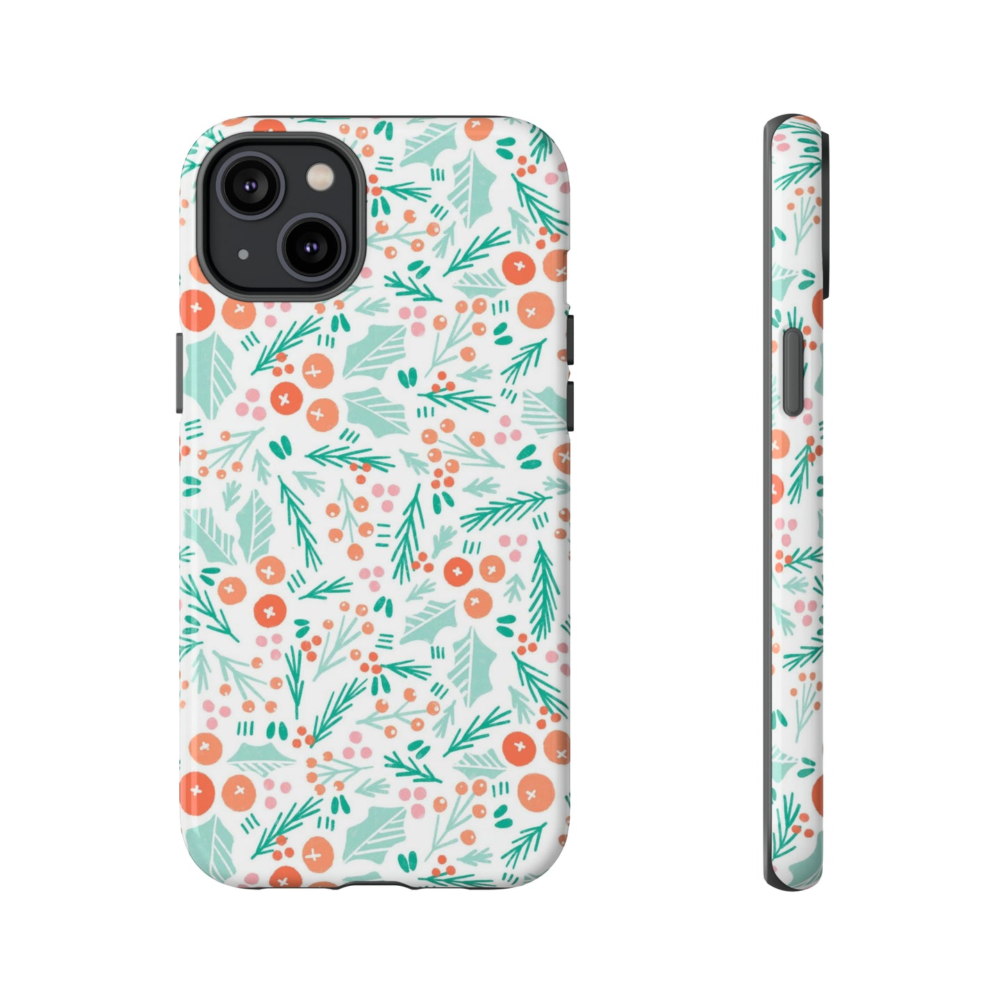 Christmas Boho Holly Pattern - iPhone Case