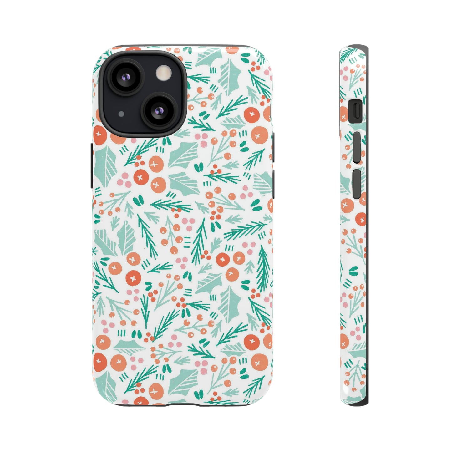 Christmas Boho Holly Pattern - iPhone Case