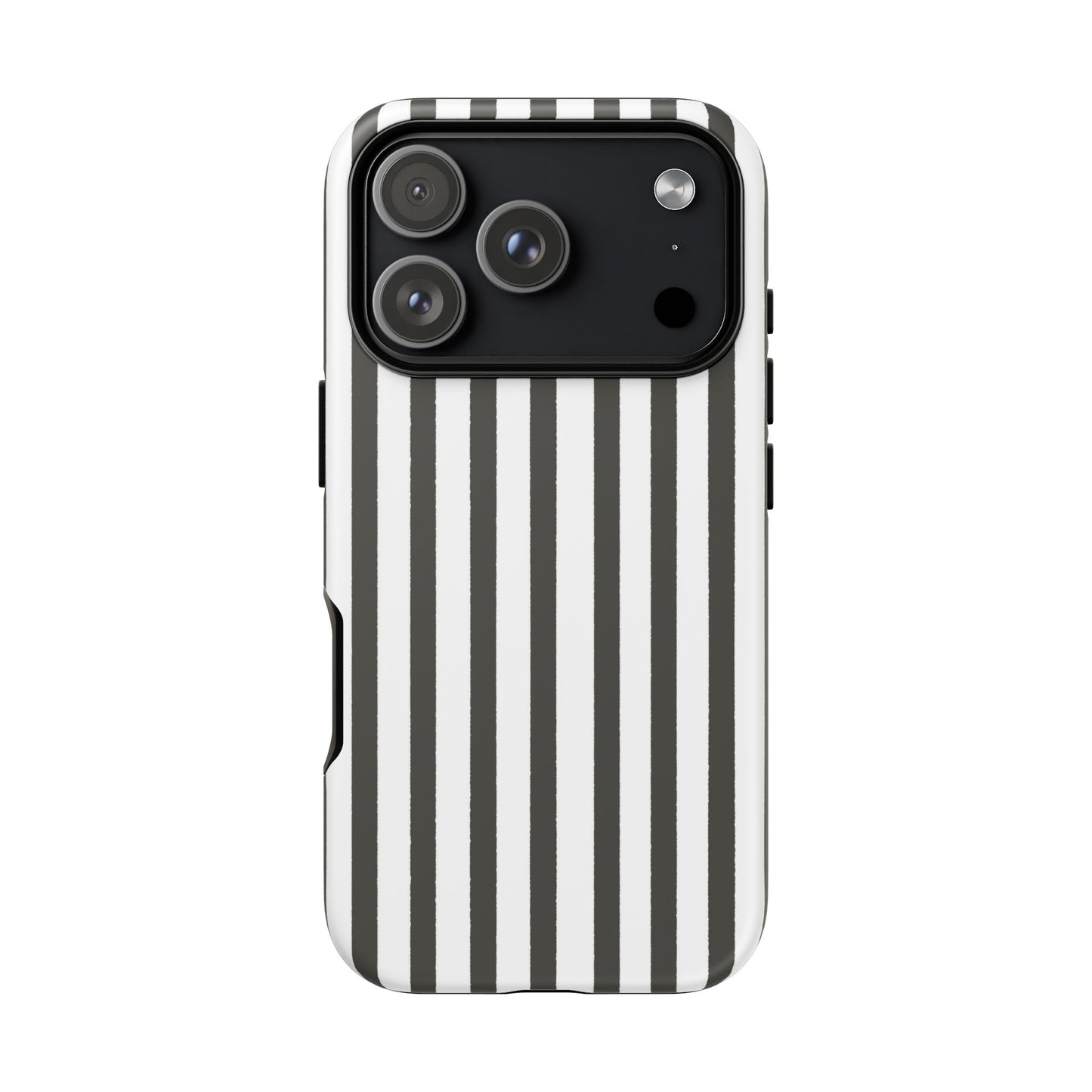 Halloween Black and White Vertical Stripes - iPhone Case