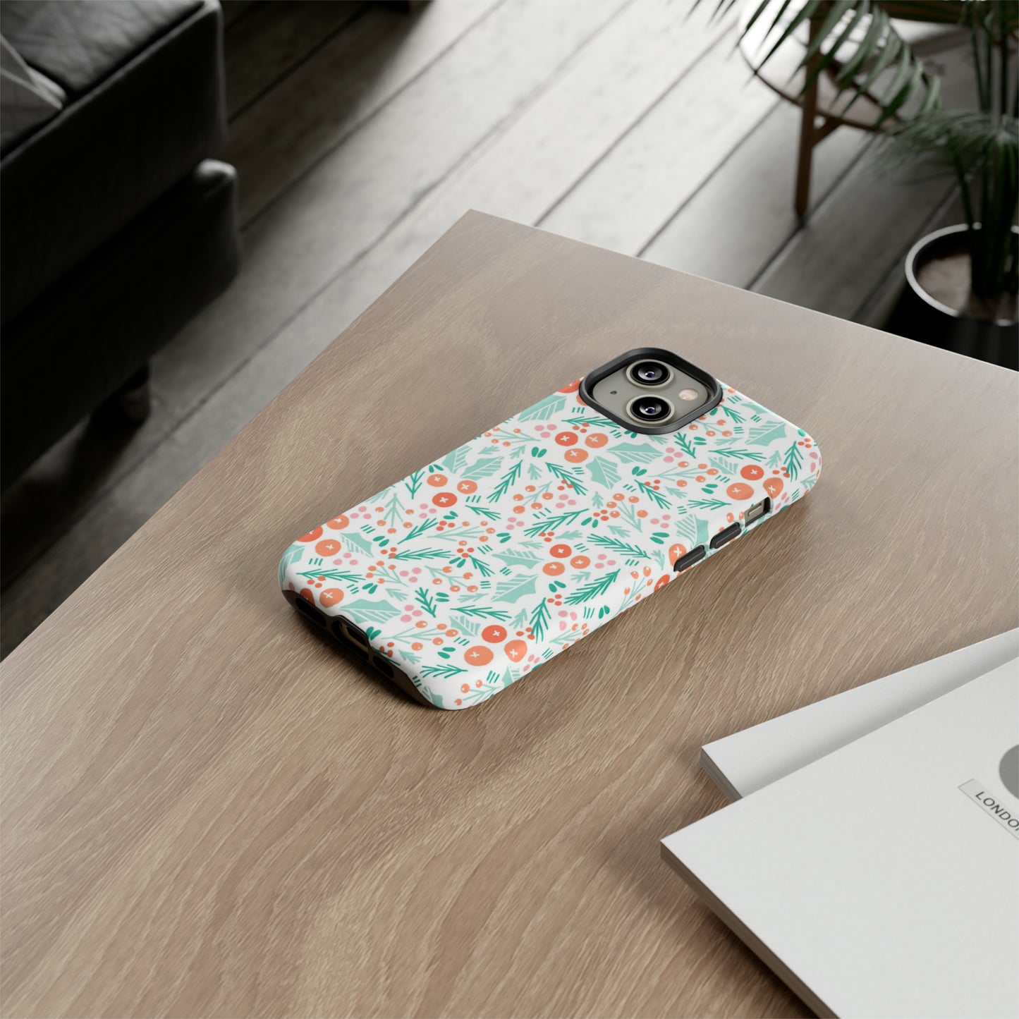 Christmas Boho Holly Pattern - iPhone Case