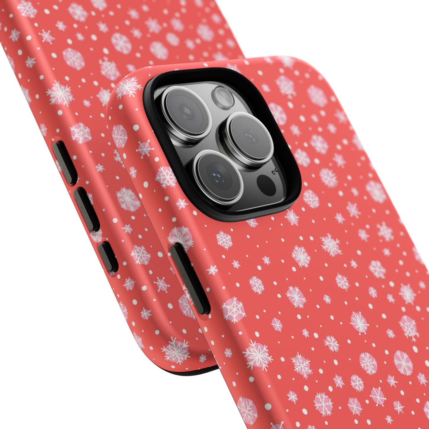 Winter Christmas Snowflakes Red - iPhone Case