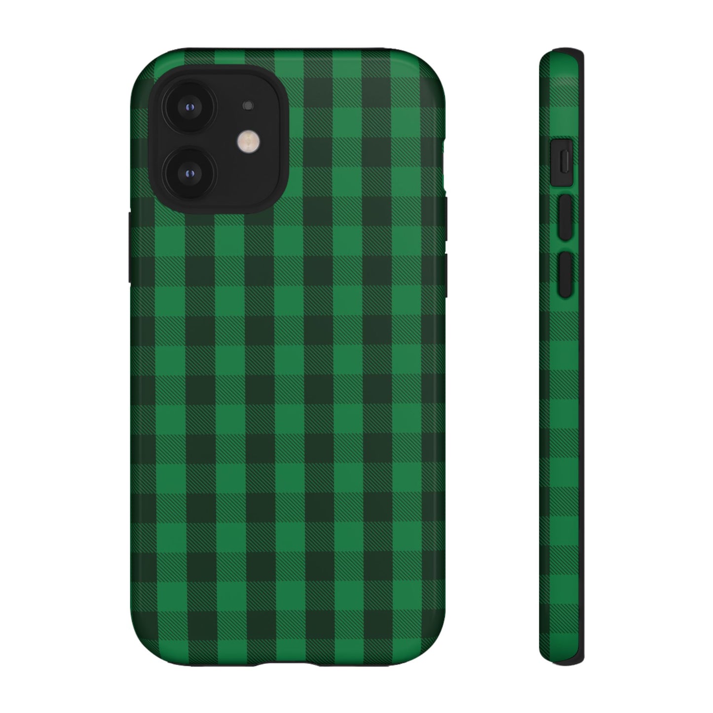 Dark Green Christmas Gingham - iPhone Case