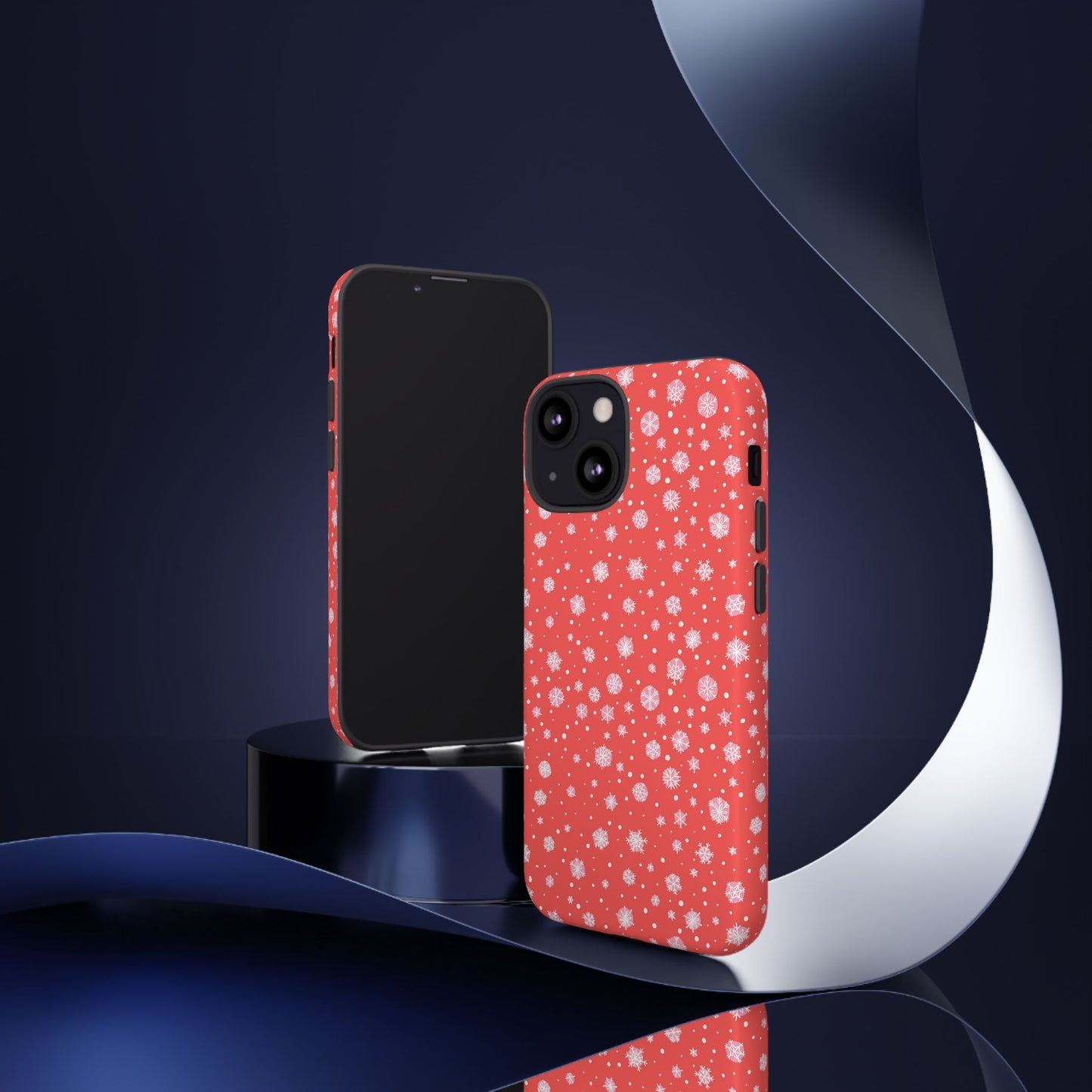 Winter Christmas Snowflakes Red - iPhone Case