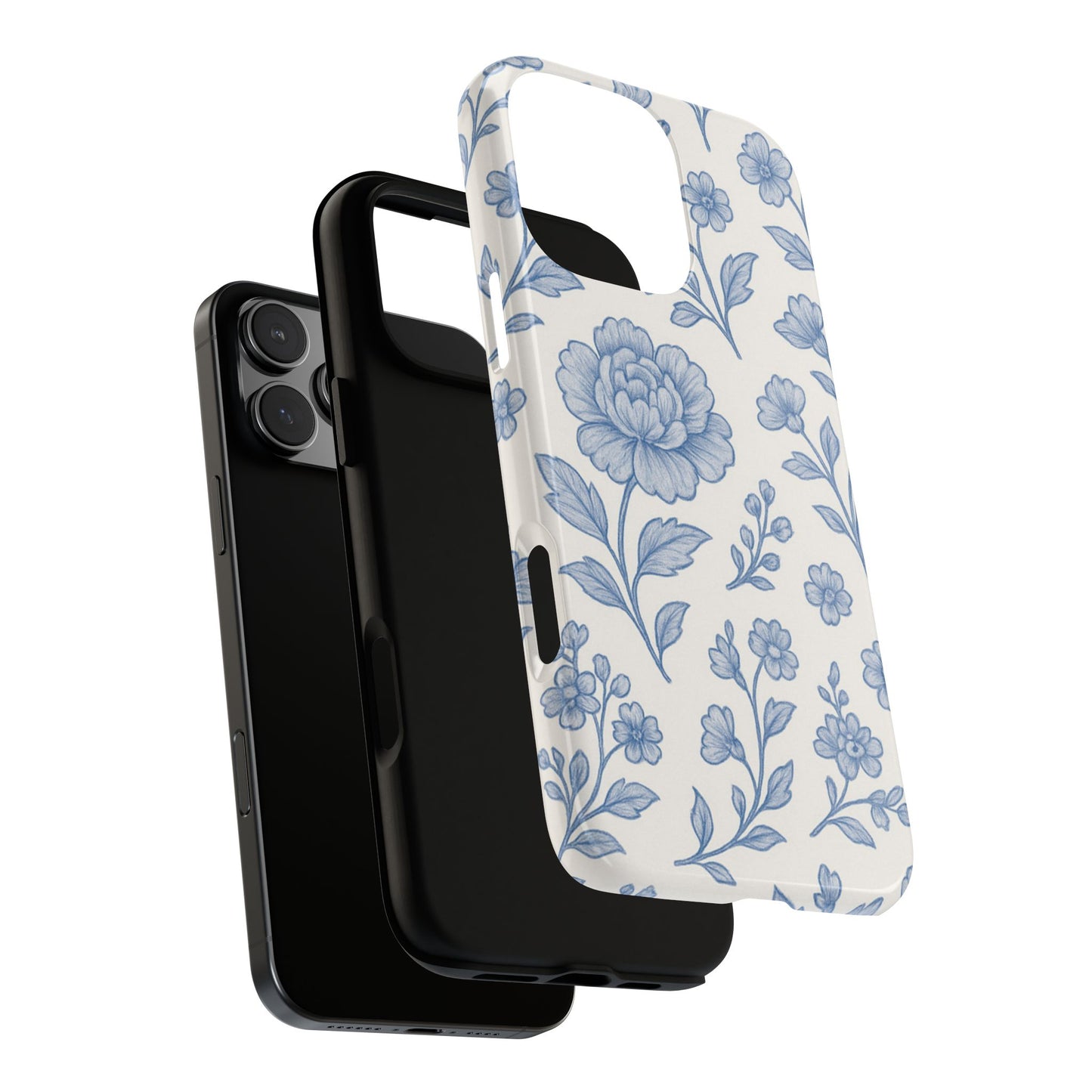 Blue Tea Vintage Florals - iPhone Case