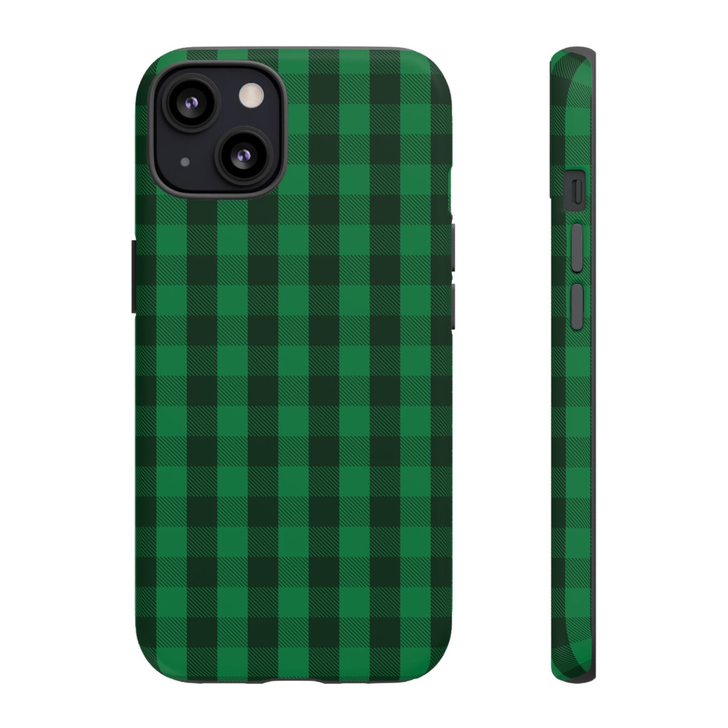 Dark Green Christmas Gingham - iPhone Case