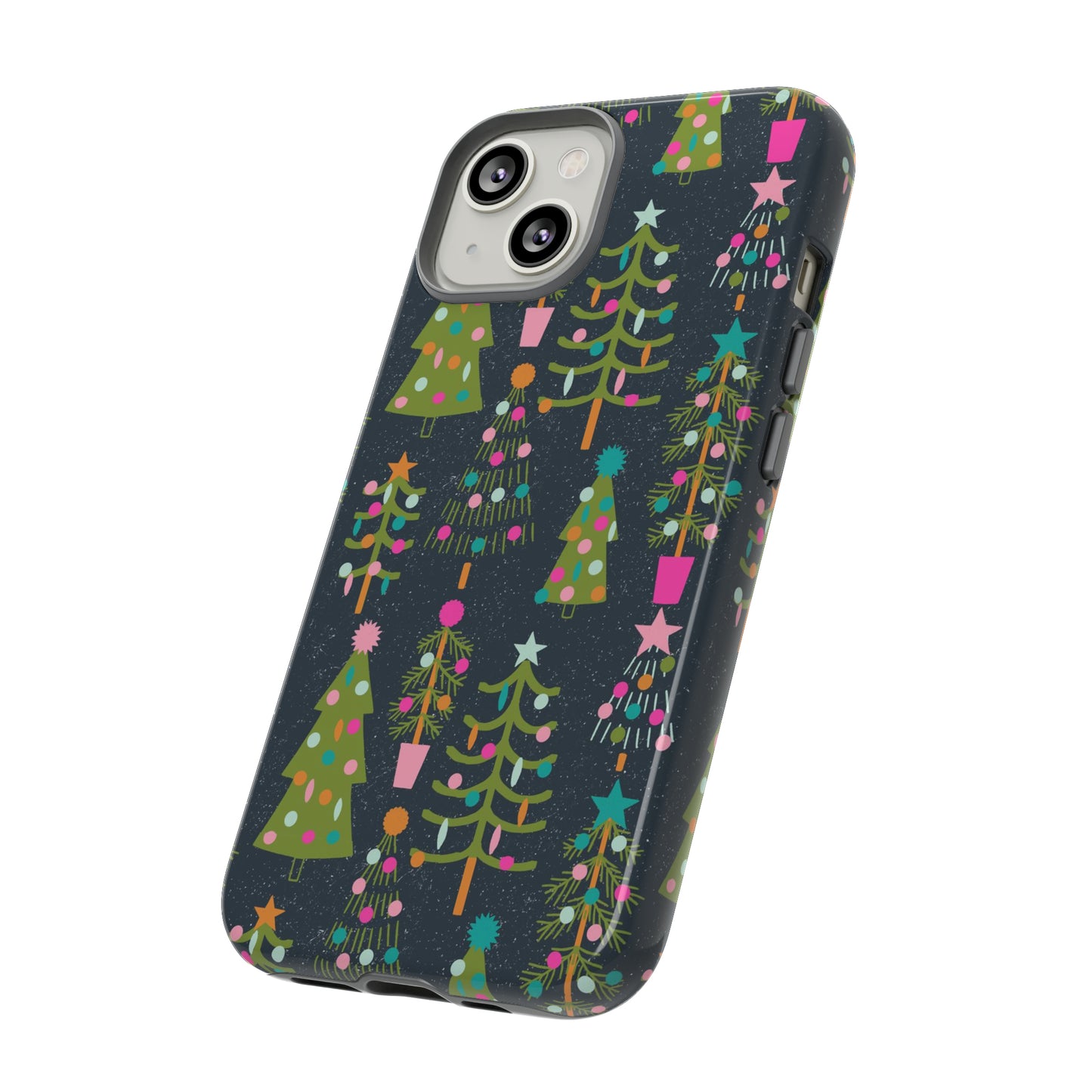 Blue Christmas Tree Pattern - iPhone Case