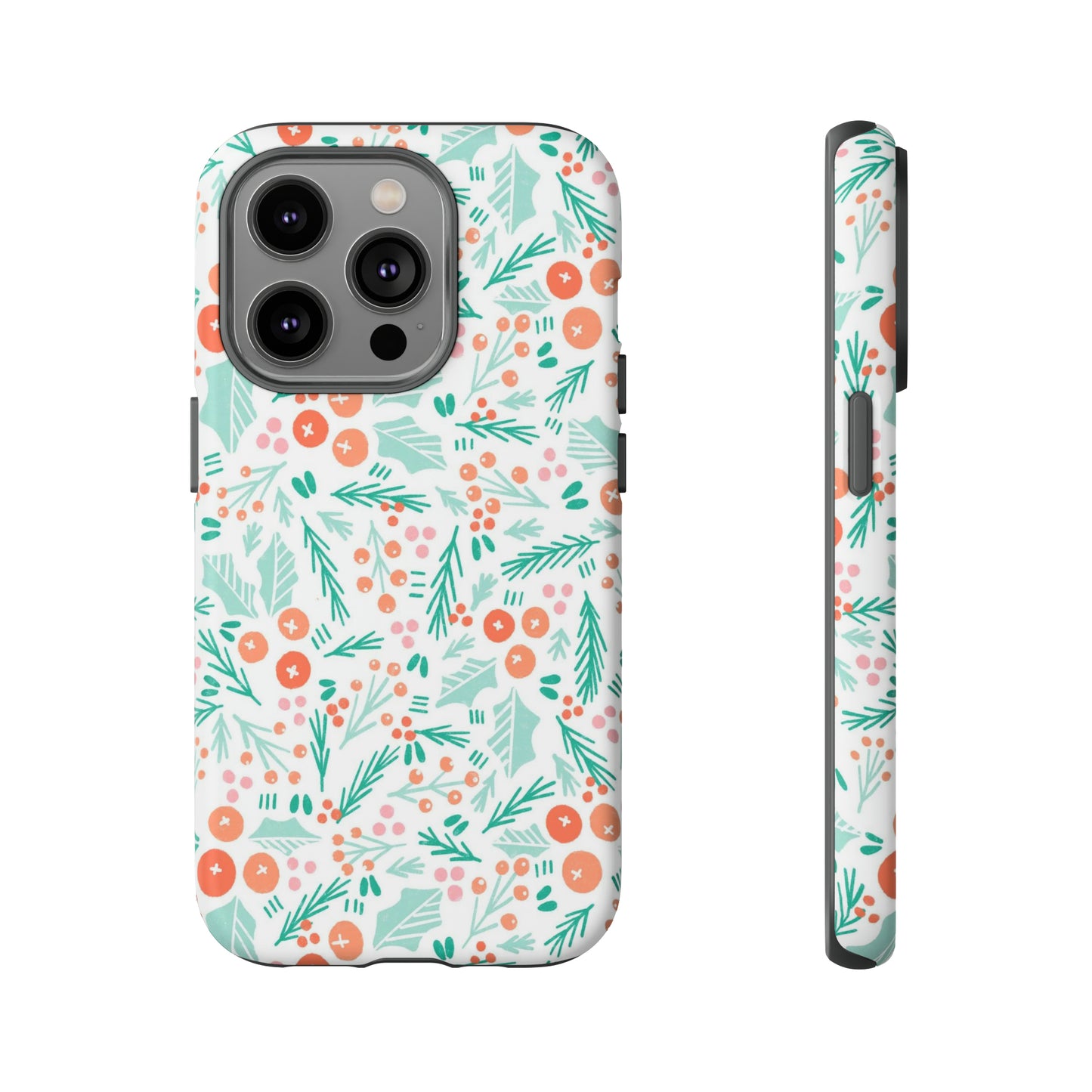 Christmas Boho Holly Pattern - iPhone Case