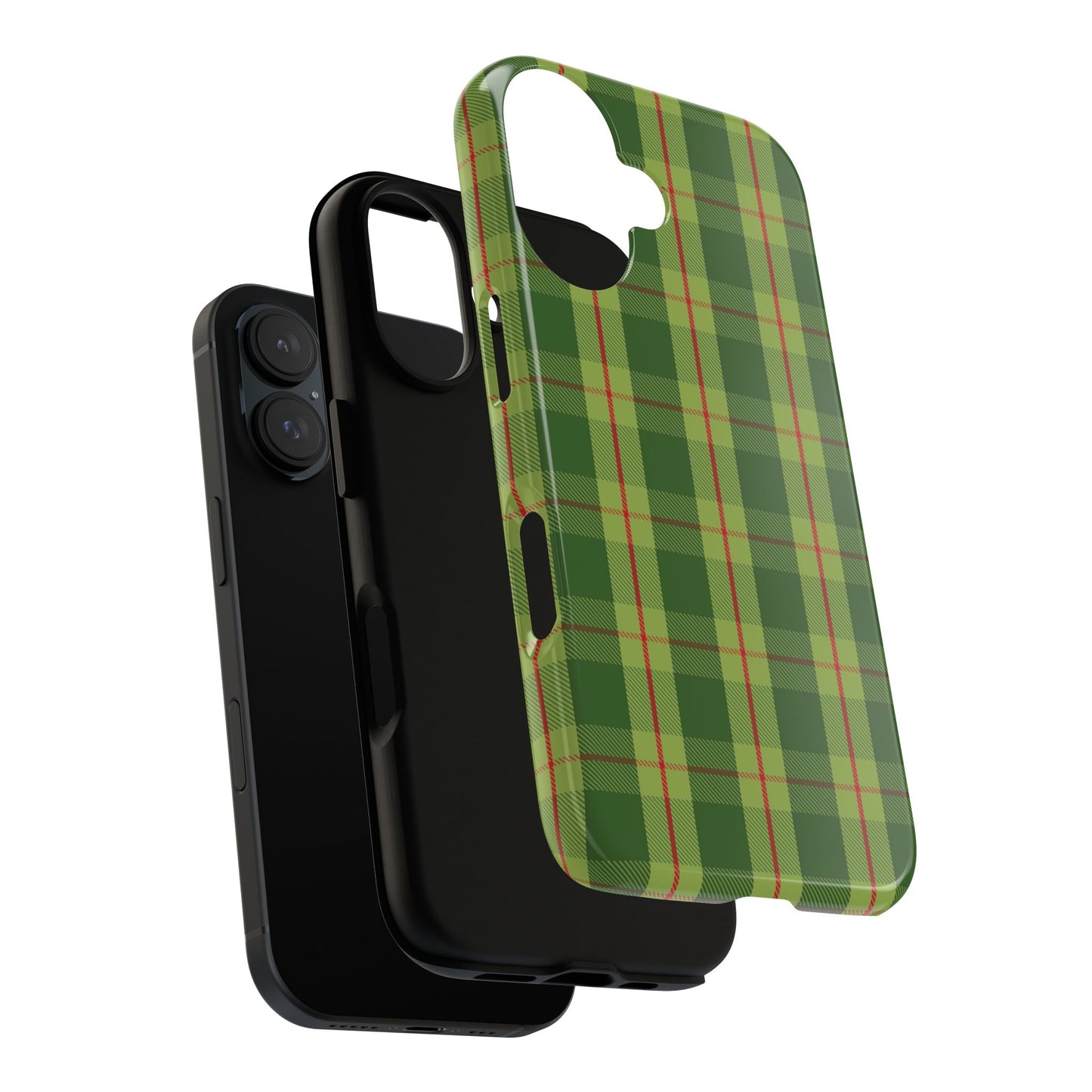 Green and Red Christmas Plaid Pattern - iPhone Case