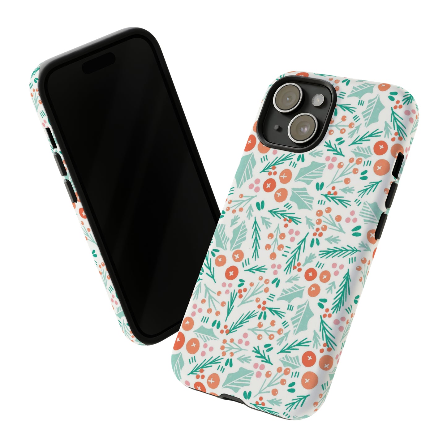 Christmas Boho Holly Pattern - iPhone Case