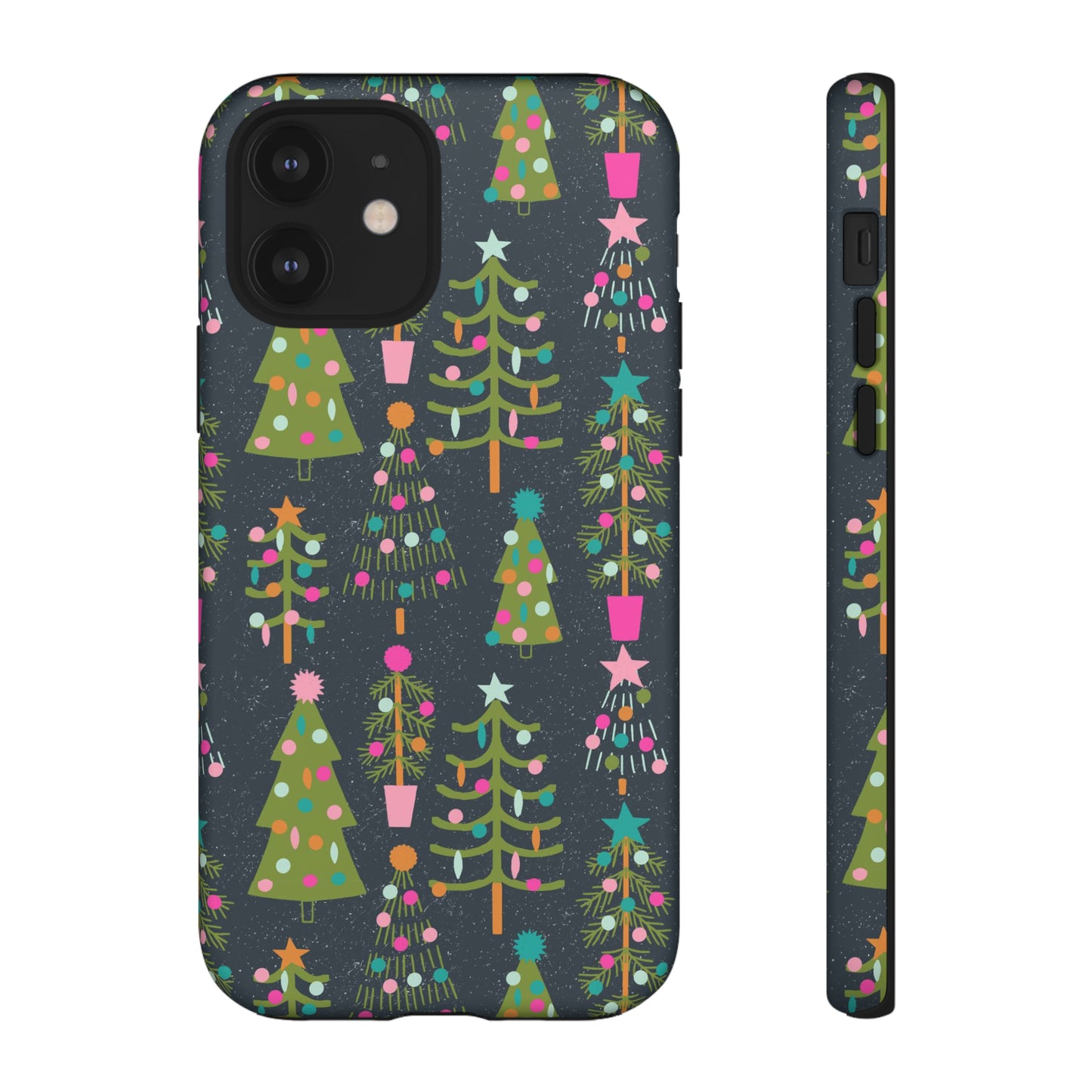 Blue Christmas Tree Pattern - iPhone Case