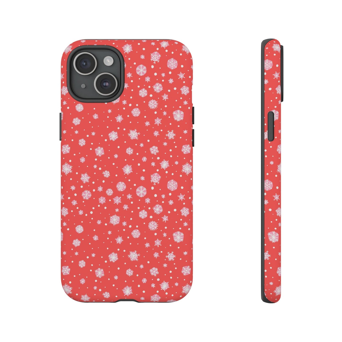 Winter Christmas Snowflakes Red - iPhone Case