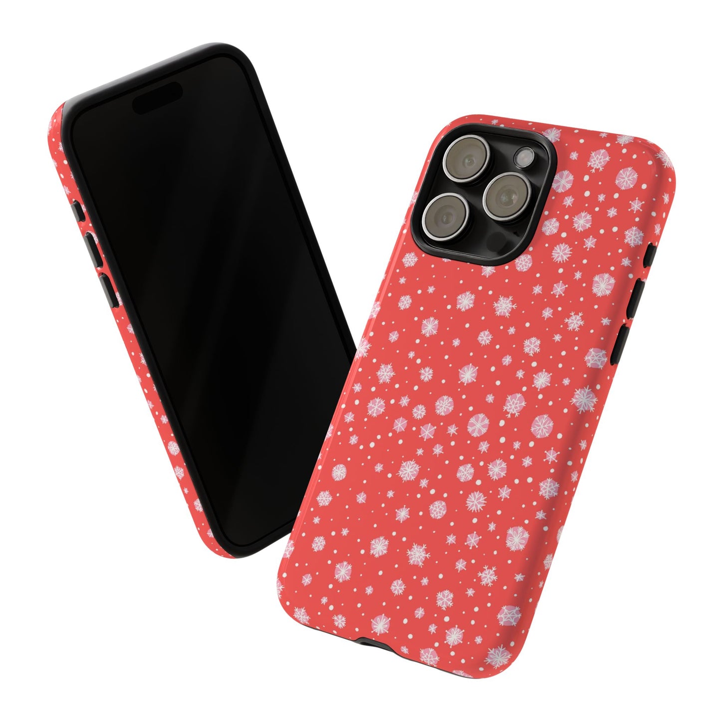 Winter Christmas Snowflakes Red - iPhone Case