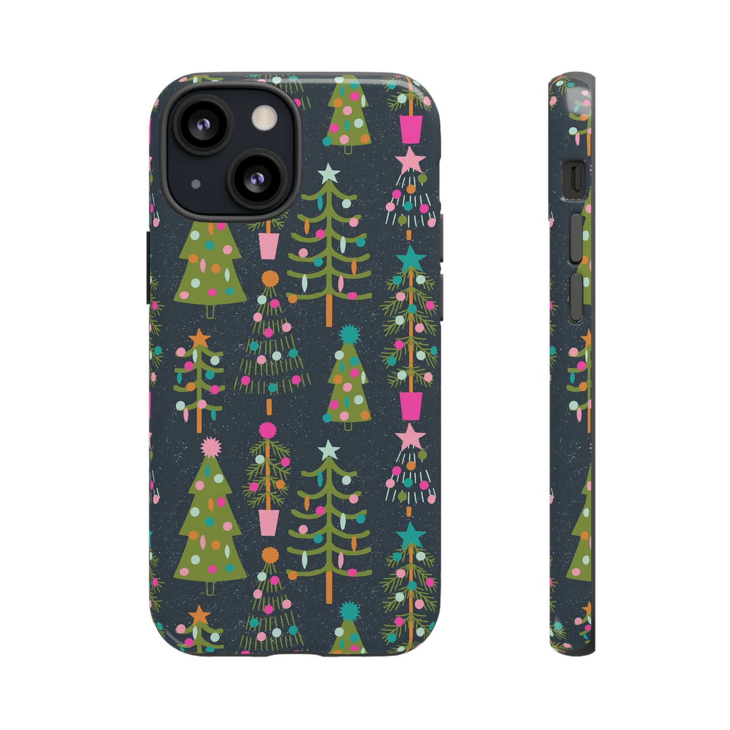Blue Christmas Tree Pattern - iPhone Case