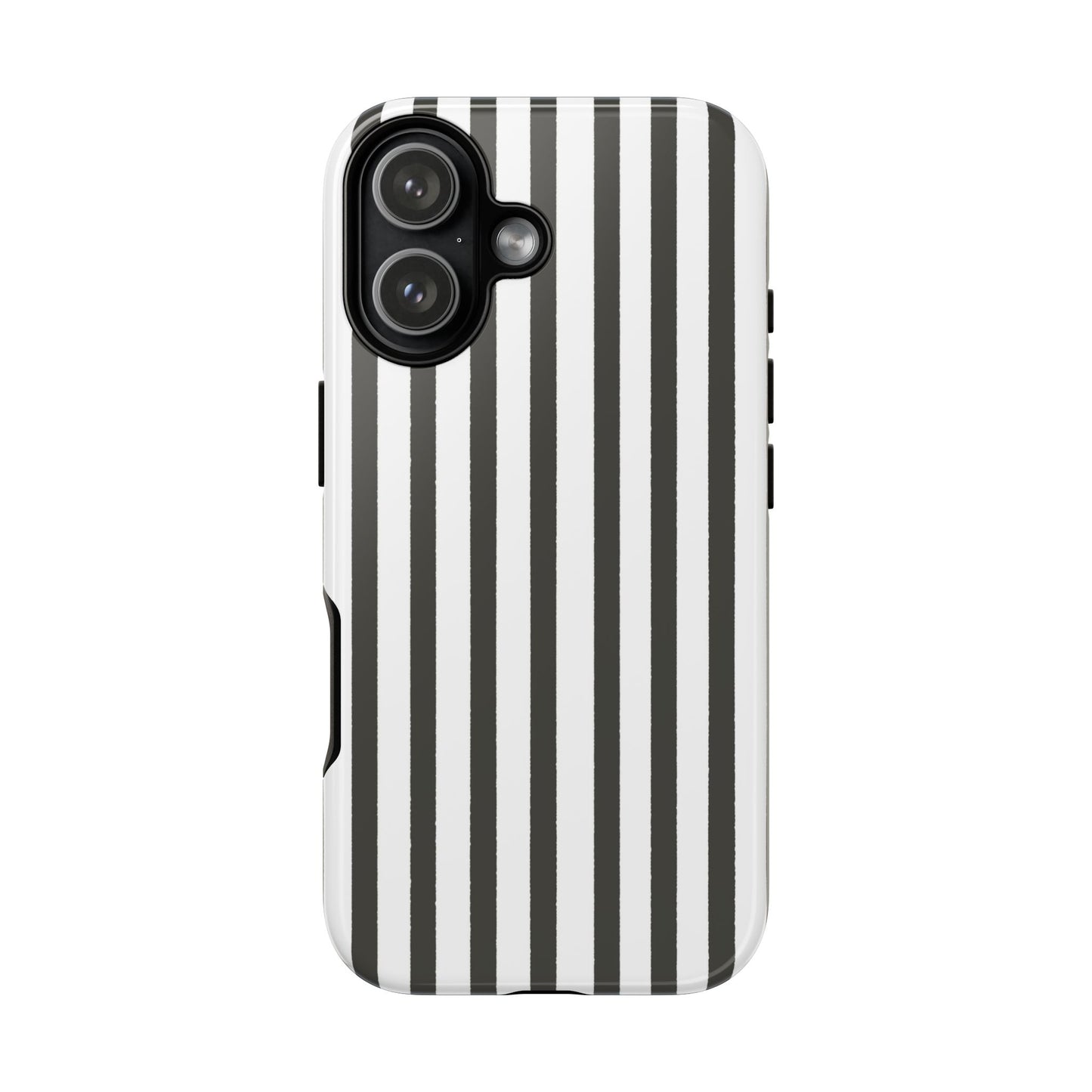 Halloween Black and White Vertical Stripes - iPhone Case