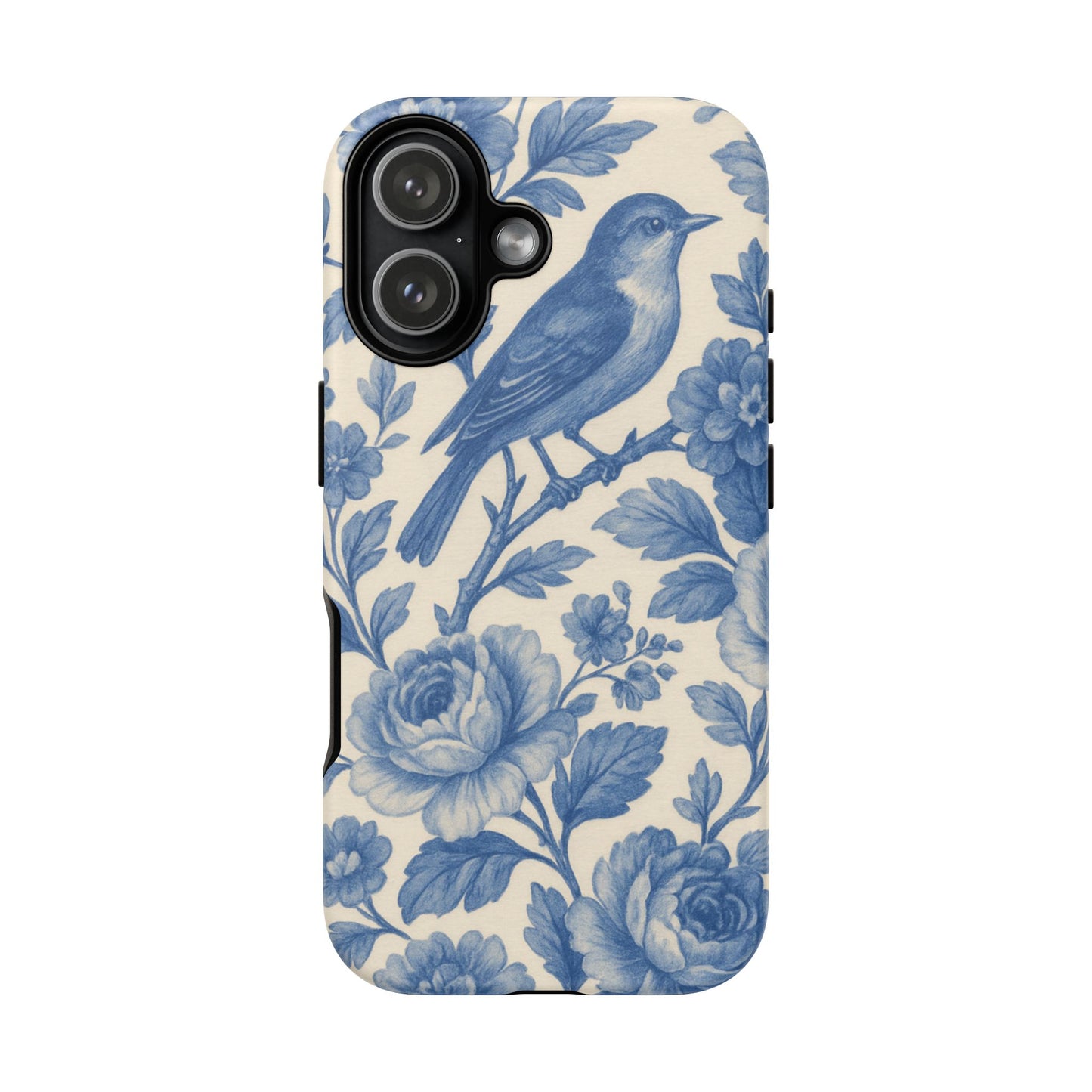 Blue Bird Vintage Florals - iPhone Case