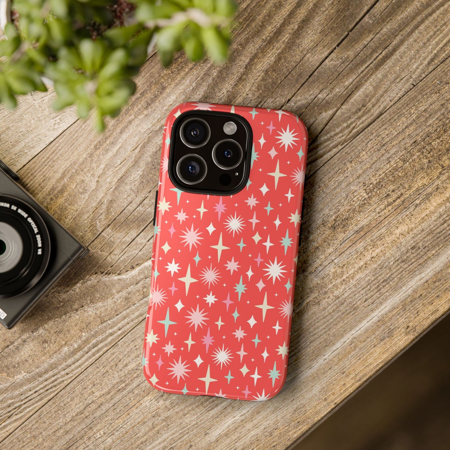Red Christmas Stars - iPhone Case