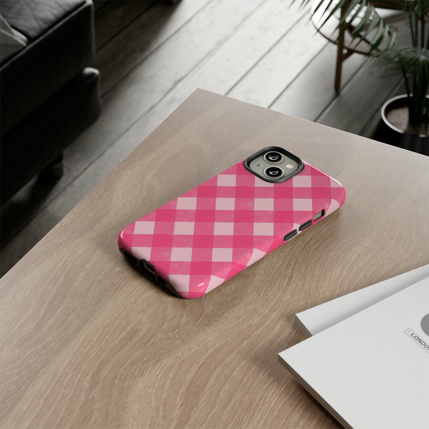 Pink Gingham iPhone Case