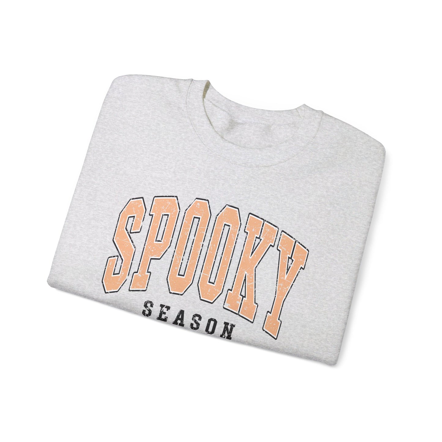 Spooky Season (Orange) Sporty Halloween Sweatshirt - Unisex Heavy Blend™ Crewneck Sweatshirt