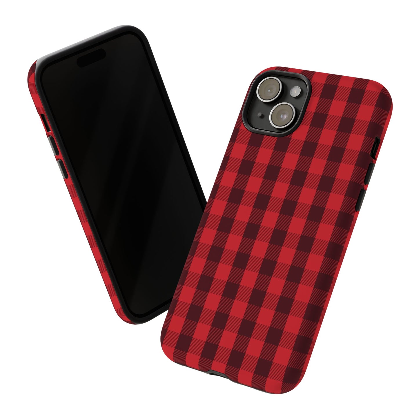 Red Christmas Gingham Pattern - iPhone Case