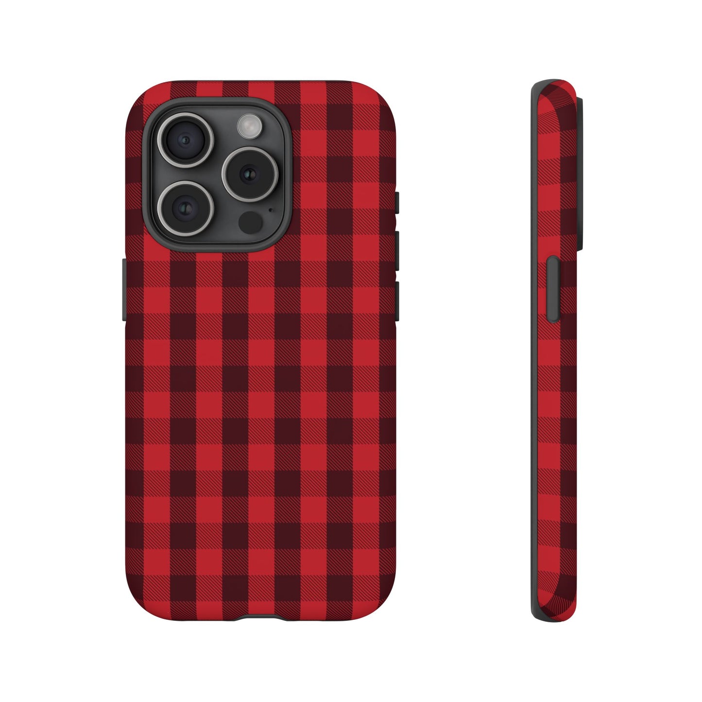 Red Christmas Gingham Pattern - iPhone Case