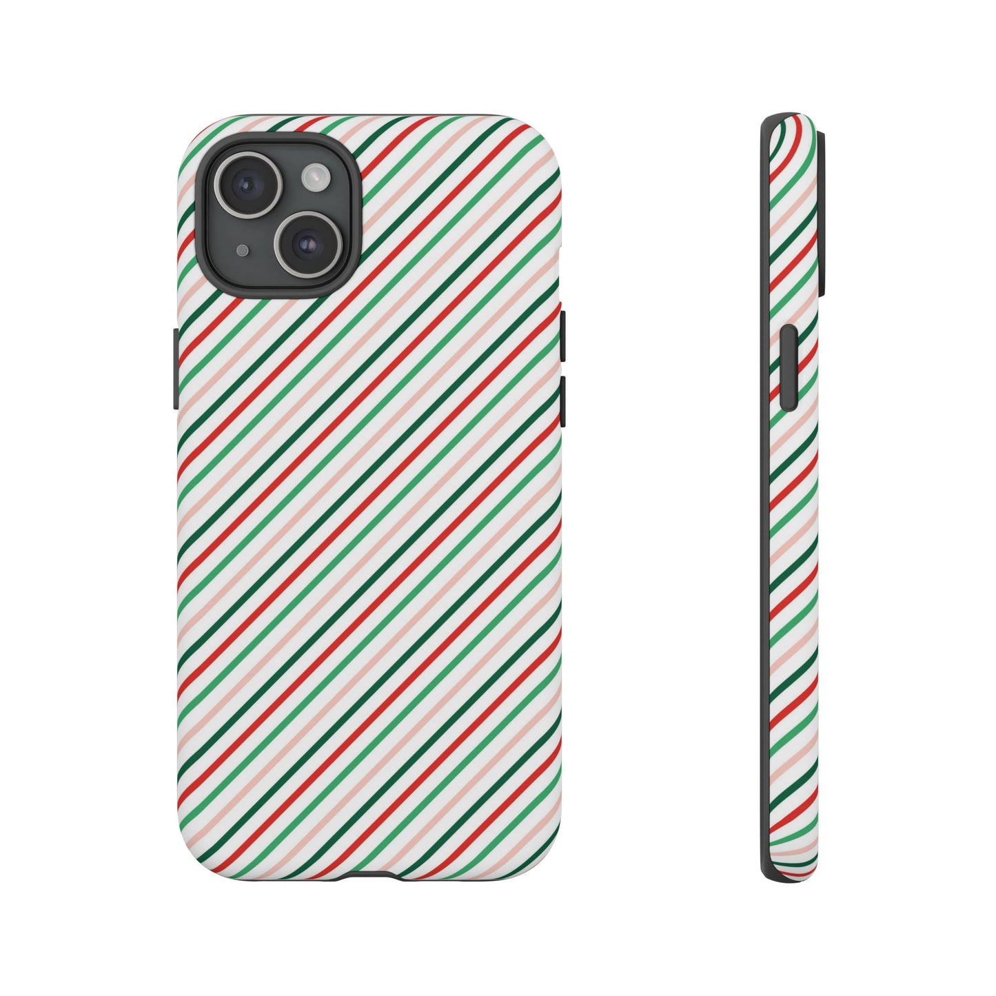 Christmas Diagonal Stripes - iPhone Case