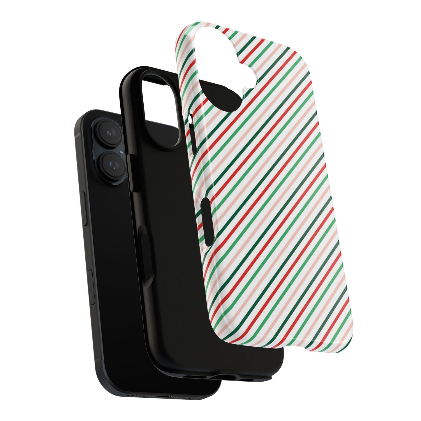 Christmas Diagonal Stripes - iPhone Case