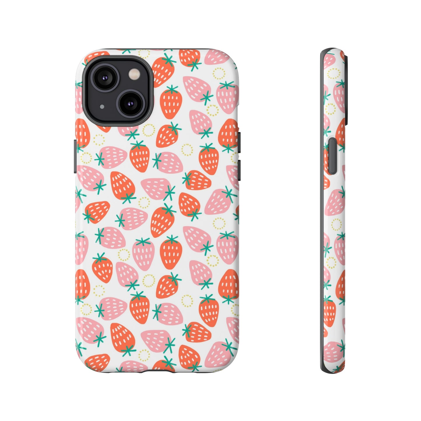 Strawberry Pattern - White - iPhone Case