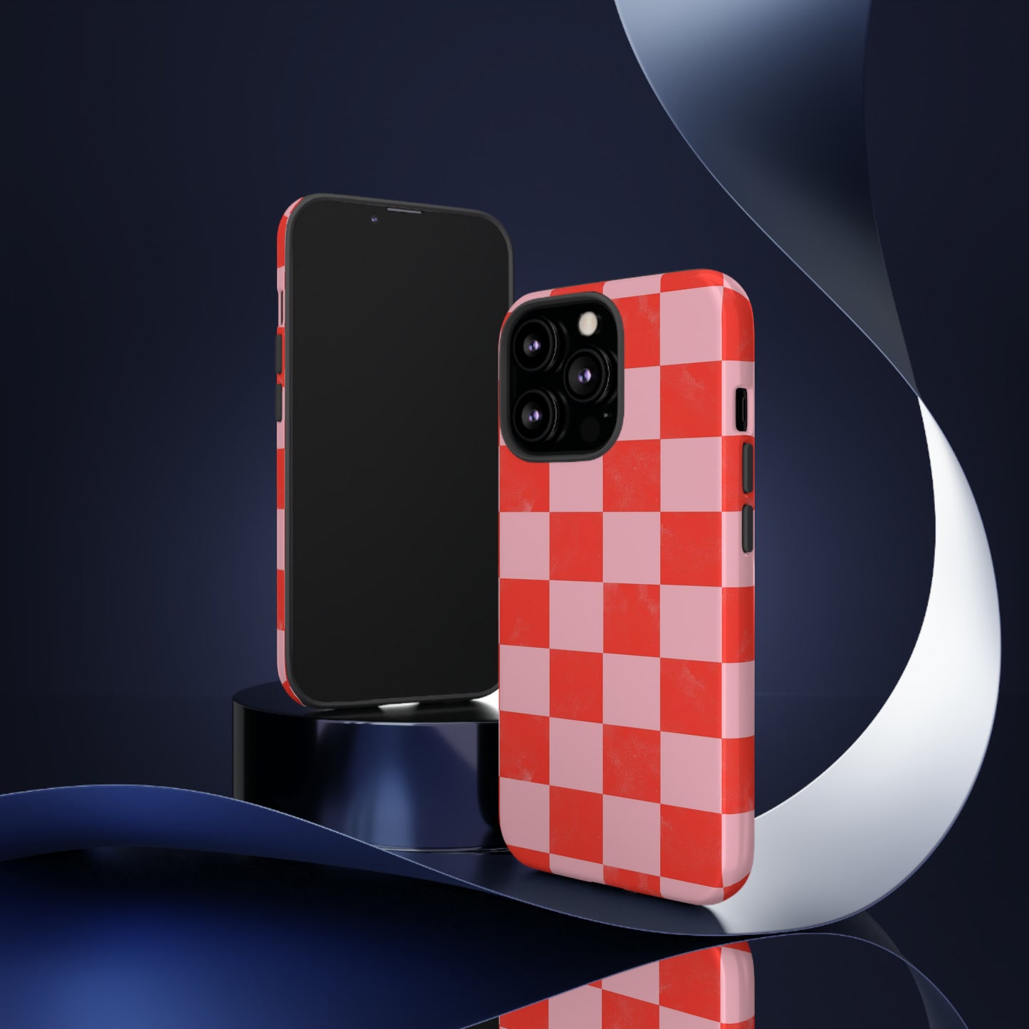 Red and Pink Checker Pattern - iPhone Case