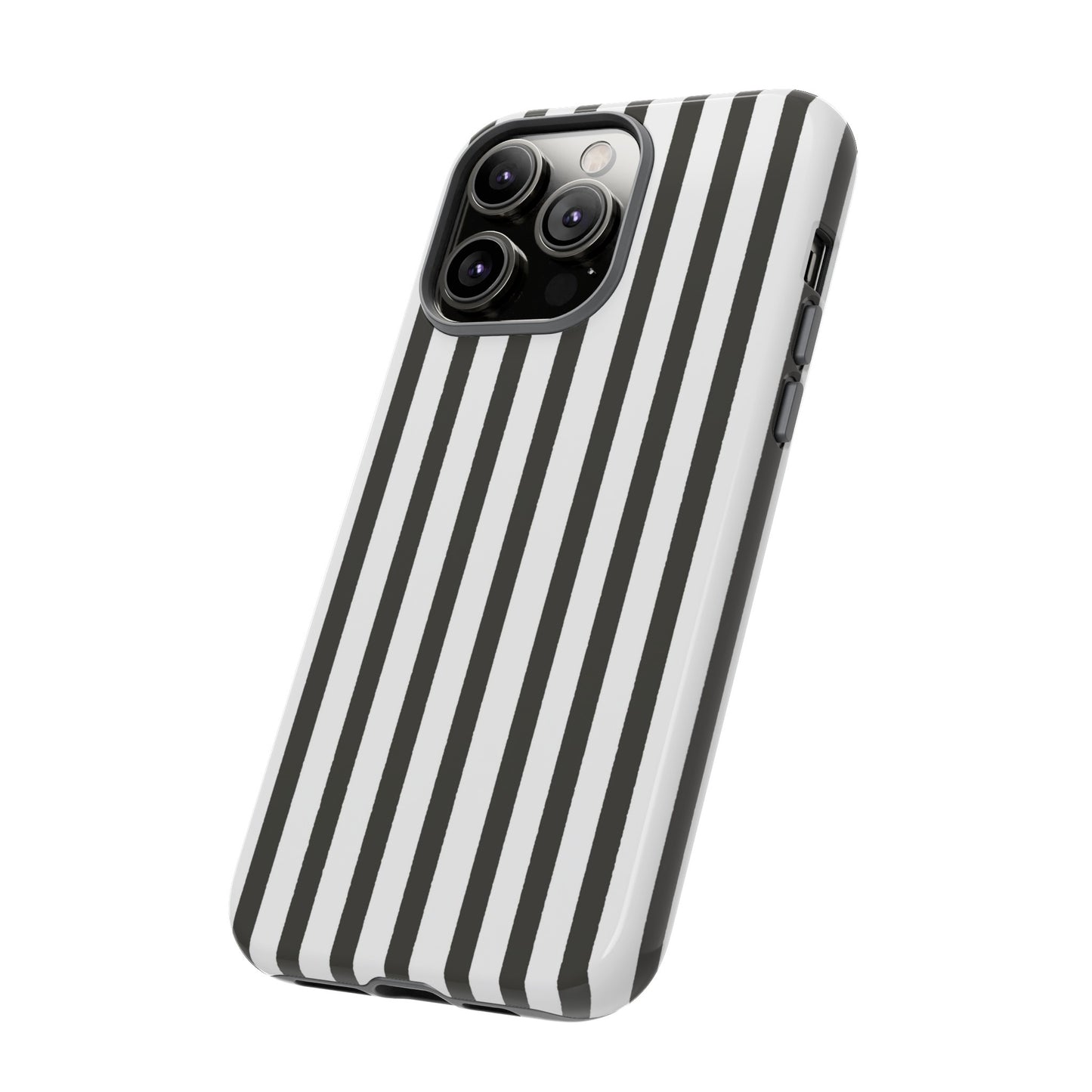 Halloween Black and White Vertical Stripes - iPhone Case