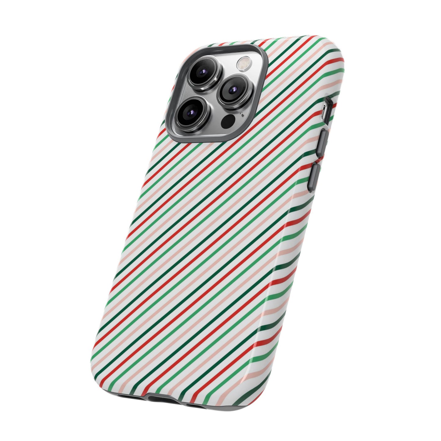 Christmas Diagonal Stripes - iPhone Case