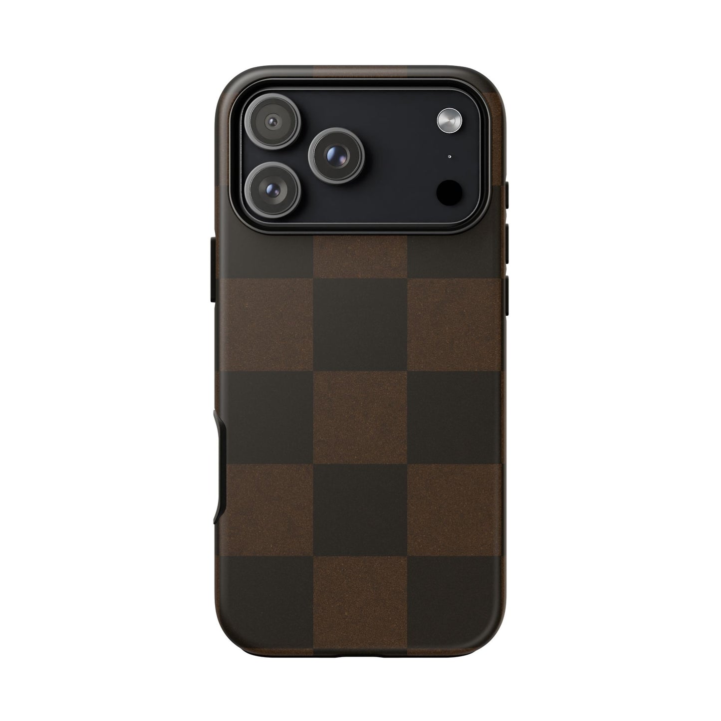 Brown Autumn Checkers - iPhone Case
