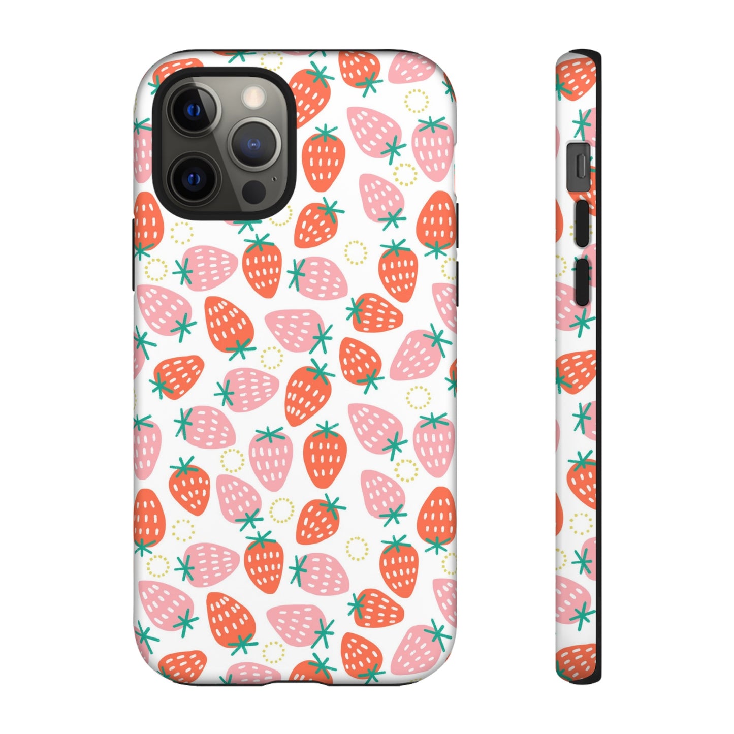 Strawberry Pattern - White - iPhone Case