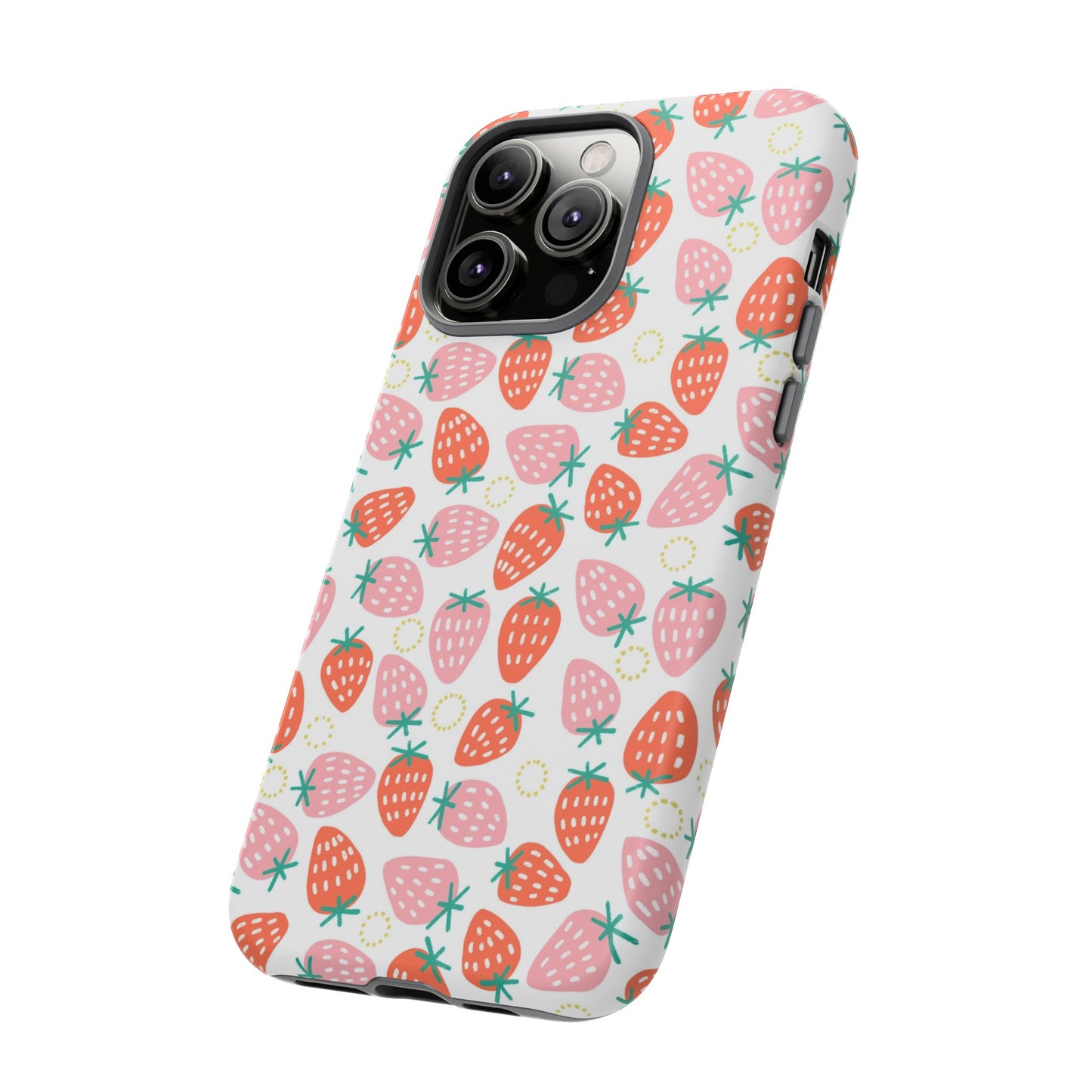 Strawberry Pattern - White - iPhone Case