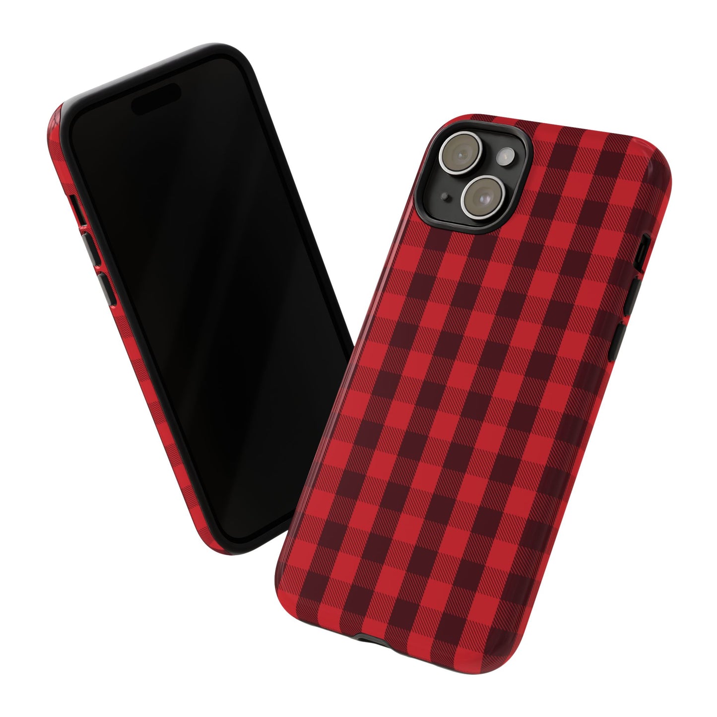 Red Christmas Gingham Pattern - iPhone Case